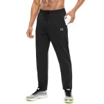 G Gradual Mens Sweatpants With Zipper Pockets Tapered Track Athletic Pants For Men Running, Exercise, Workout (Black, Large)