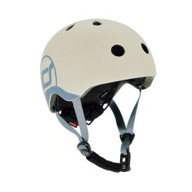 Scoot And Ride - Matte Finish Baby Helmet With Adjustable Straps (Ash, Xxs-Small) - Includes Led Safety Light And Soft Fleece Padding For Extra Protection