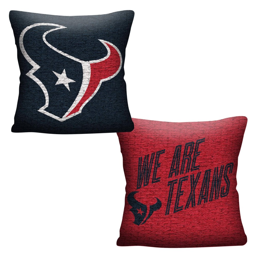 Northwest Nfl Houston Texans Unisex-Adult Double Sided Woven Jacquard Pillow 20 X 20 Invert