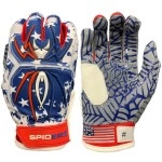 Spiderz Adult Hybrid Batting Glove Silicone Web Palm (Usa Flag2, Adult Large)