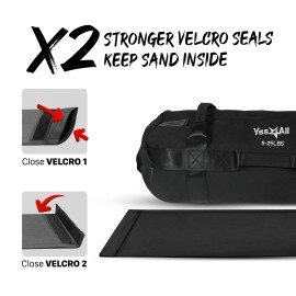 Yes4All Workout Sandbags, Heavy Duty Sandbags For Fitness, Conditioning, Mma & Combat Sports - Black - S