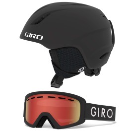 Giro Launch Kids Snow Helmet Goggle Combo Matte Blackblack Zoom S Flash (52-555Cm)