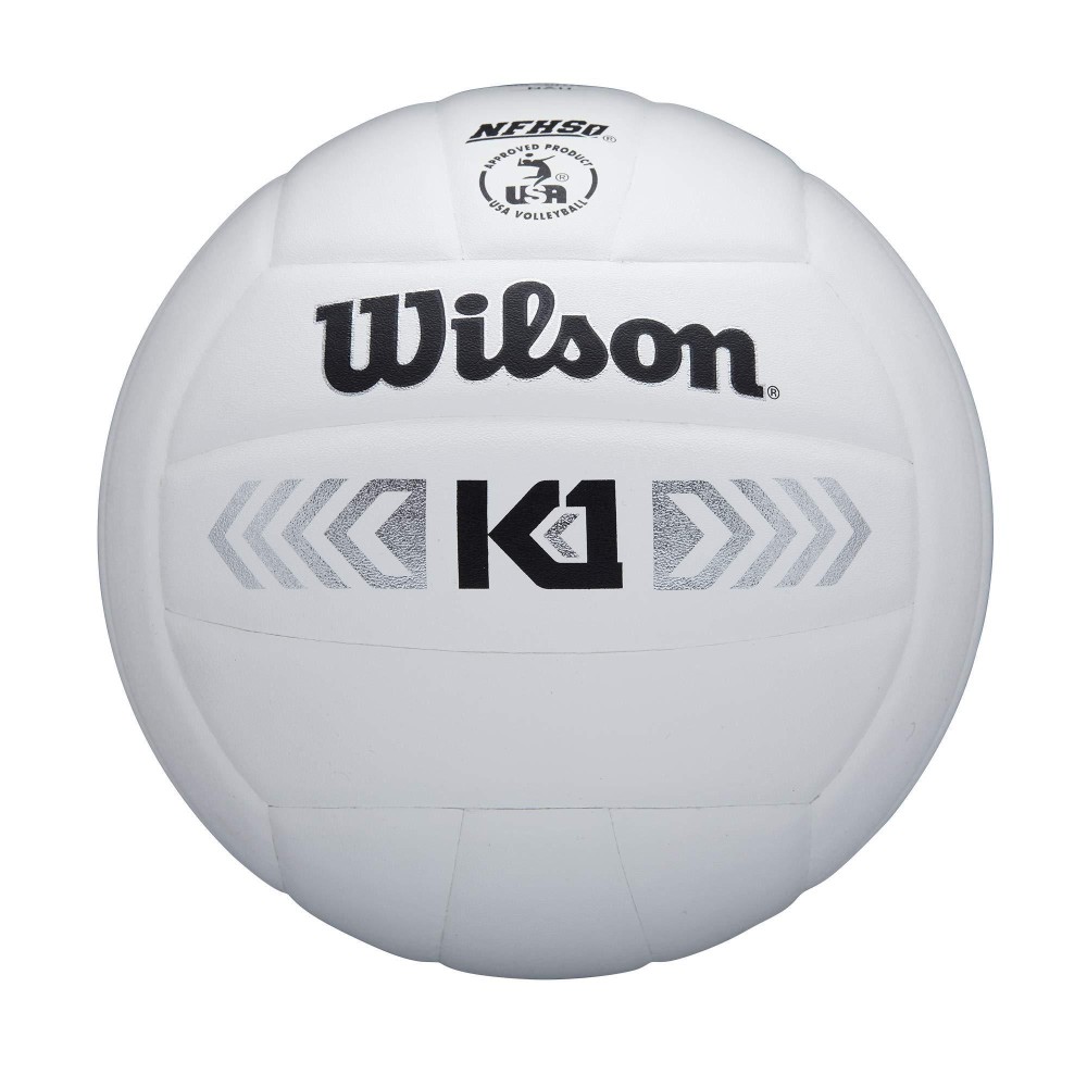 Wilson K1 Silver Indoor Game Volleyball - Official Size, White