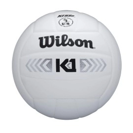 Wilson K1 Silver Indoor Game Volleyball - Official Size, White