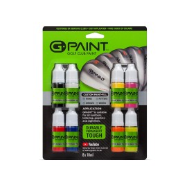 G-Paint Golf Club Paint Touch Up, Fill In, Customize Or Renovate Your Clubs - 8 Pack Of 10Ml Bottles Black, White, Red, Blue, Yellow, Pink, Orange Green