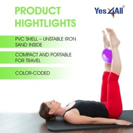 Yes4All Soft Weighted Toning Ball/Medicine Ball & Exercise Pilates Ring - Multi Colors & Weights Available (D. 5 lbs Pink)