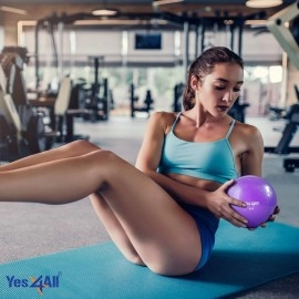 Yes4All Soft Weighted Toning Ball/Medicine Ball & Exercise Pilates Ring - Multi Colors & Weights Available (D. 5 lbs Pink)