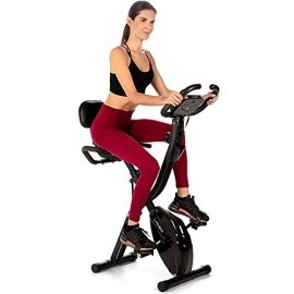 Lanos Workout Bike For Home - 2 In 1 Recumbent Exercise Bike And Upright Indoor Cycling Bike Positions, 10 Level Magnetic Resistance Exercise Bike, Foldable Stationary Bike Machine, Fitness Bike