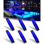 Shangyuan Interior Marine Strip Lights, 6 Led Utility Strips, White Led Courtesy Light, 12V Led ,Marine Interior Lights, Boat Interior Led Lights, Blue, 6Pcs