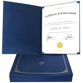 Certificate Holders 85 X 11 - (Navy Blue - 30 Count) - Diploma Holder - Certificate Covers - Diploma Cover - Birth Certificate Holder For Travel - Certificate Paper 85 X 11