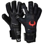 Renegade Gk Limited Edition Rogue Quantum Goalie Gloves With Pro-Tek Fingersaves 4Mm Giga Grip Neoprene Black Red Soccer Goalkeeper Gloves (Size 6, Kids, Youth, Neg Cut, Level 4)