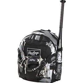 Rawlings Remix Baseball & Softball Equipment Bag T-Ball / Rec / Travel Backpack - Black