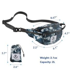 4Monster Hiking Waist Packs Portable,Water Resistant Fanny Pack Bags Lightweight with Adjustable Strap for Outdoor, Workout,Running,Hiking,Traveling,Biking,Camping and Fishing (Flower Blue, 2L)