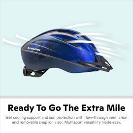 Schwinn Intercept Bike Helmet, Easy Adjustable Dial For Custom Fit, Adult, Blue