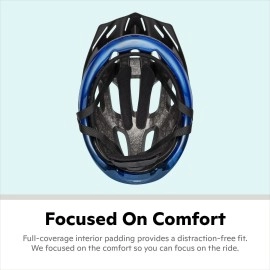 Schwinn Intercept Bike Helmet, Easy Adjustable Dial For Custom Fit, Adult, Blue