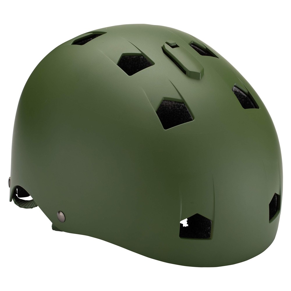 Mongoose BMX Bike Helmet, Multi Sport Kids Helmet, Matte Army Green, Youth