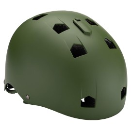 Mongoose BMX Bike Helmet, Multi Sport Kids Helmet, Matte Army Green, Youth