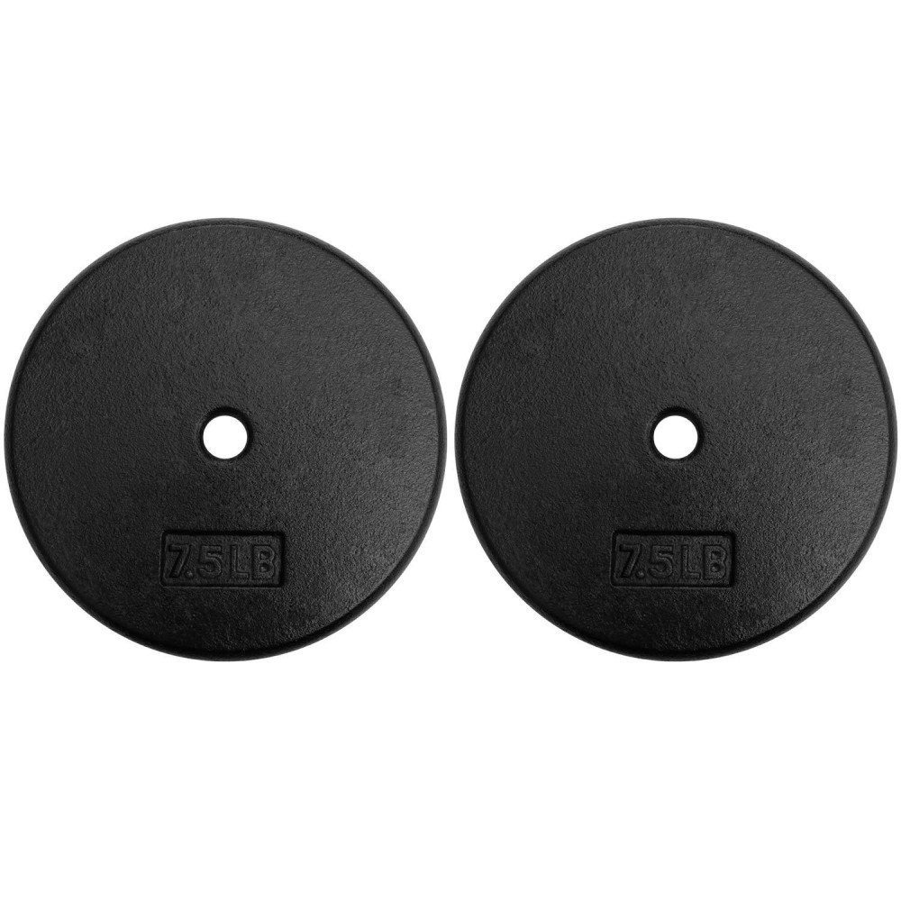 A2Zcare Standard Cast Iron Weight Plates 1-Inch Center-Hole For Dumbbells, Standard Barbell 10, 15, 20, 25 Lbs (Single And Pair) (75 Lbs - Pair)