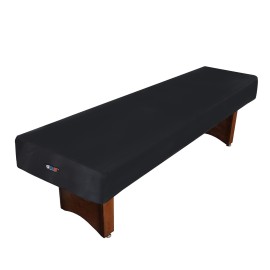 GSE 12' Heavy-Duty Leatherette Shuffleboard Table Cover for Shuffleboard Table Accessories(Black)