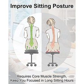 Tumaz Wobble Cushion - Wiggle Seat To Improve Sitting Posture & Attention Also Stability Balance Disc To Physical Therapy, Relief Back Pain & Core Strength For All Ages [Extra Thick, Pump Included]