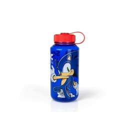 Sonic The Hedgehog Plastic Water Bottle - Reusable 32oz Travel Tumbler Drink Holder With Leak/Spill-Proof Lid - Great For School, Sports, Backpack, Lunchbox , Birthday Party Favors - From Just Funky!
