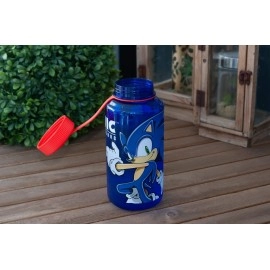 Sonic The Hedgehog Plastic Water Bottle - Reusable 32oz Travel Tumbler Drink Holder With Leak/Spill-Proof Lid - Great For School, Sports, Backpack, Lunchbox , Birthday Party Favors - From Just Funky!