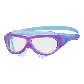 Zoggs Childrens Phantom Junior Goggle, Swim Mask With Anti-Fog And Uv Protection, Purpleblueclear, 6-14 Years