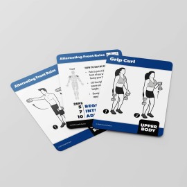 Dumbbell Exercise Cards - Fitness Playing Cards With Over 50 Dumbbell Workouts - 2.5 X 3.5 (Standard Playing Card Size)