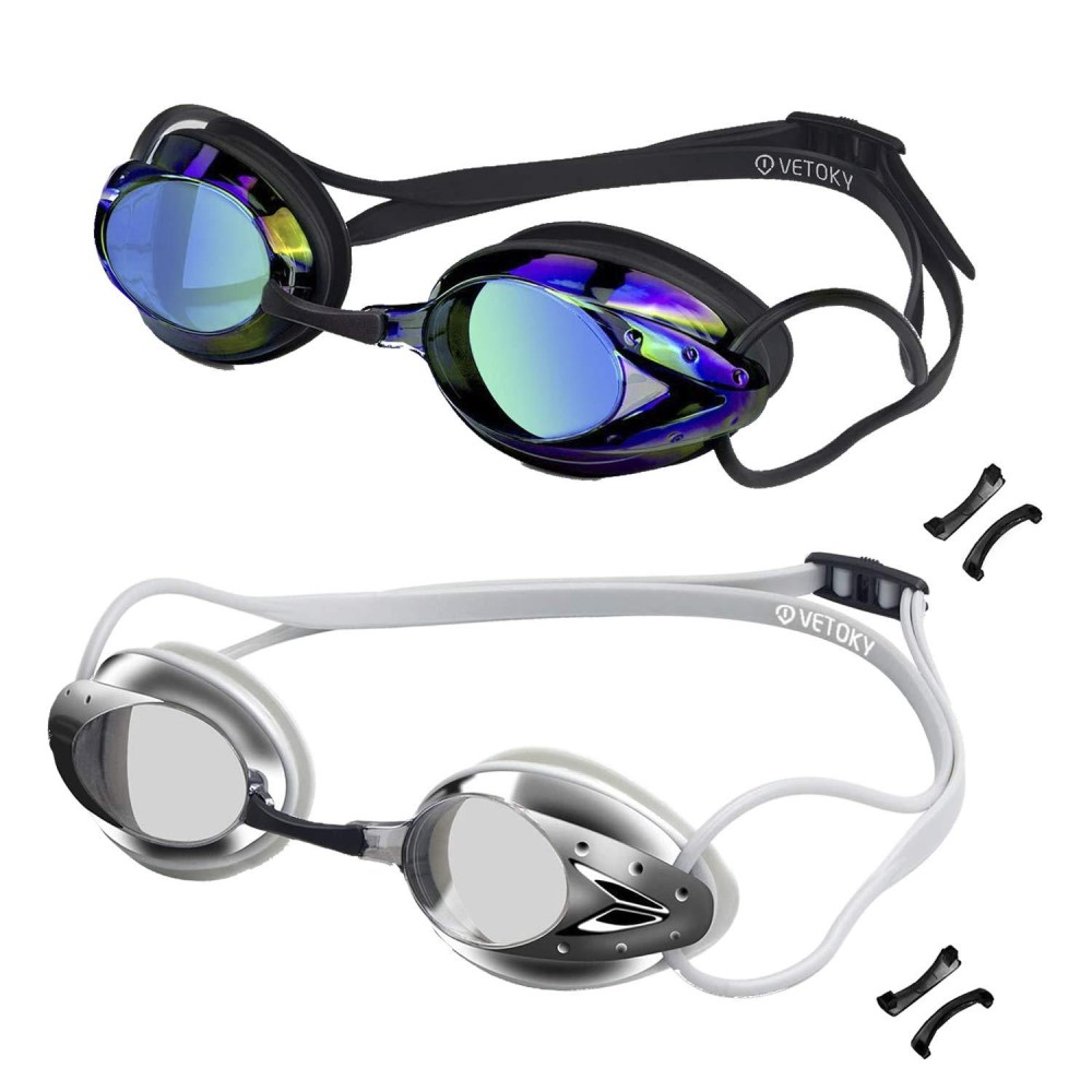 Vetoky Swim Goggles, 2 Pack Swimming Goggles No Leaking Adult Men Women Youth