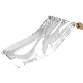 Danzcue Metallic Praise Flag With Rod (Silver, Large)