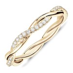 Pavoi 14K Gold Plated Cubic Zirconia Twisted Rope Eternity Band Yellow Gold For Women Size 9