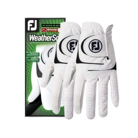 Footjoy Mens Weathersof 2-Pack Golf Glove White Mediumlarge, Worn On Right Hand, 2 Count (Pack Of 1)