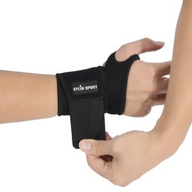 KYLIN SPORT Pair of Adjustable Wrist Support Brace for Tennis Basketball Badminton Cycling Gym Fitness