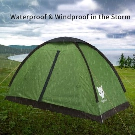 Night Cat Backpacking Tent for One 1 to 2 Persons Lightweight Waterproof Camping Hiking Tent for Adults Kids Scouts Easy Setup Single Layer 2.2x1.2m