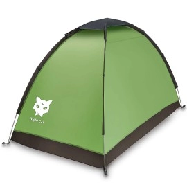 Night Cat Backpacking Tent for One 1 to 2 Persons Lightweight Waterproof Camping Hiking Tent for Adults Kids Scouts Easy Setup Single Layer 2.2x1.2m