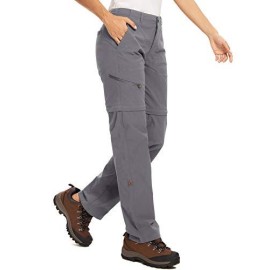 Women'S Hiking Pants Stretch Lightweight Convertible Quick Dry Outdoor Upf 40 Fishing Safari Waterproof Travel Camping Capri Pants,2192,Grey,32/Us 12