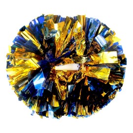 Hooshing 2 Pack Cheerleading Pom Poms Blue And Gold With Baton Handle For Team Spirit Sports Dance Cheering