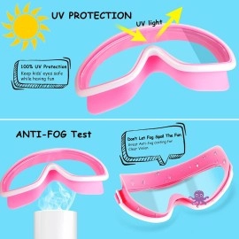 Cooloo Kids Swim Goggles For Age 3-15, 2 Pack Kids Goggles For Swimming With Nose Cover, No Leaking, Anti-Fog, Waterproof