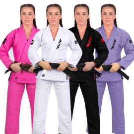 Elite Sports Ultra-Light Womens Bjj Gi - Ibjjf Jiu-Jitsu Gi For Girls And Women (See Special Sizing Guide) (Pink, 1)