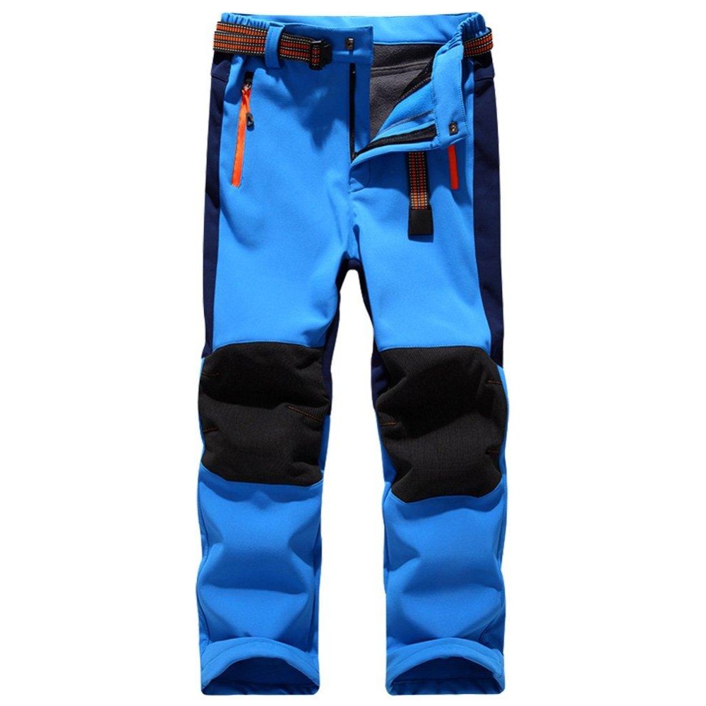 Kids Boys Girls Youth Waterproof Windproof Hiking Ski Snow Pants Elastic Waist Warm Insulated Fleece Lined Winter Pants (16010 Light Blue-New, 8-9 Years)