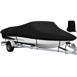 Nexcover Trailerable Boat Cover, Length: 20A-23A Beam Width: Up To 100A, Waterproof Heavy Duty Cover, Fits V-Hull, Tri-Hull, Runabout, Pro-Style, Bass Boat, Storage Bag Tightening Straps Included