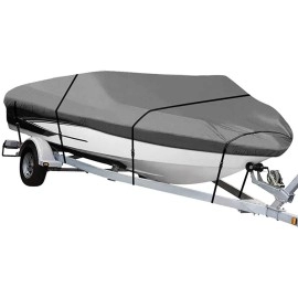 Nexcover Trailerable Boat Cover, Length: 20A-23A Beam Width: Up To 100A, Waterproof Heavy Duty Cover, Fits V-Hull, Tri-Hull, Runabout, Pro-Style, Bass Boat, Storage Bag Tightening Straps Included