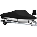 Nexcover Trailerable Boat Cover, Length: 16A-185A Beam Width: Up To 94A, Waterproof Heavy Duty Cover, Fits V-Hull, Tri-Hull, Runabout, Pro-Style, Bass Boat, Storage Bag Tightening Straps Included