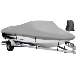 Nexcover Trailerable Boat Cover, Length: 16A-185A Beam Width: Up To 94A, Waterproof Heavy Duty Cover, Fits V-Hull, Tri-Hull, Runabout, Pro-Style, Bass Boat, Storage Bag Tightening Straps Included