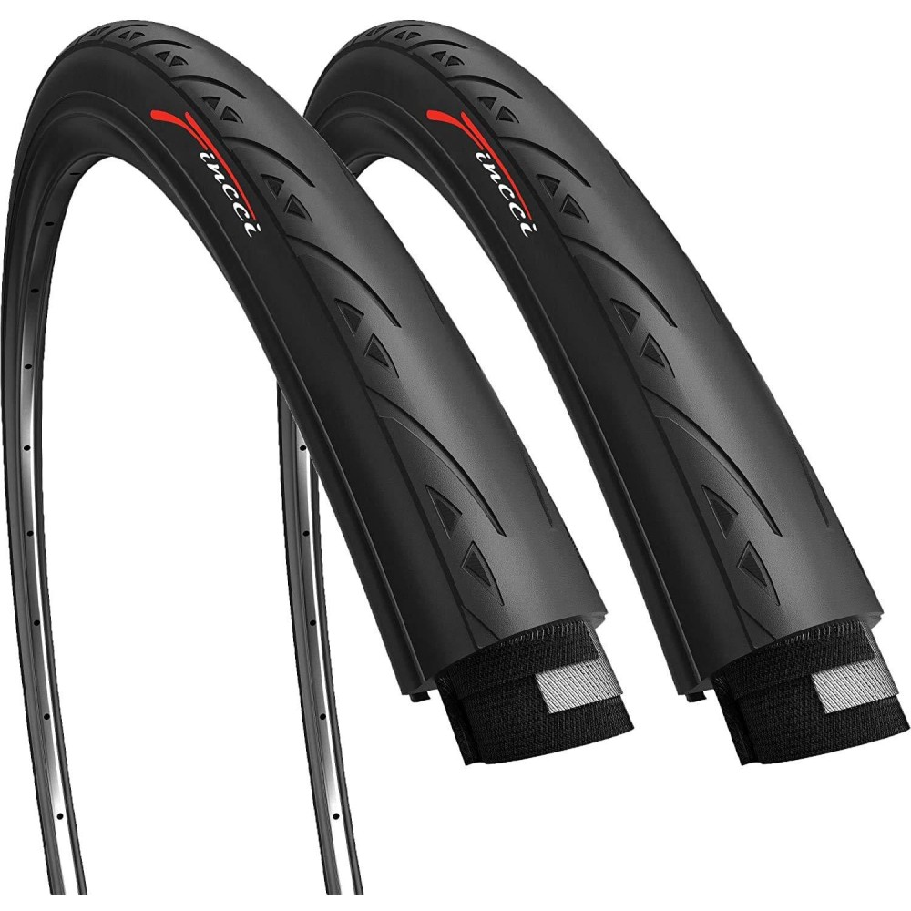 Fincci Pair 700 X 25C Tire Foldable 120 Tpi For Racing Touring Cycling All Season Bicycle - Pack Of 2 Road Bike Tires 700X25C