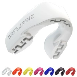 Safejawz Mouthguard Slim Fit, Adults And Junior Mouth Guard With Case For Boxing, Basketball, Lacrosse, Football, Mma, Martial Arts, Hockey And All Contact Sports (White, Youth (Up To 11 Yrs))
