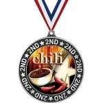 Chili Pot Second Place Medals, 2 34 Silver Chili Cook Off Trophy Medal Award 1 Pack