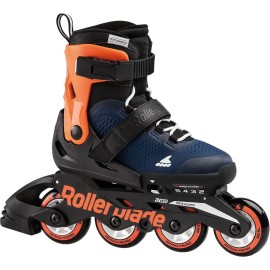 Rollerblade Microblade Roller Skates Blue, Youth Unisex, Midnight Bluewarm Orange, 210