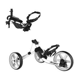 Clicgear Model 40 Golf Push Cart, 3-Wheel Foldable Walking Golf Cart (White)