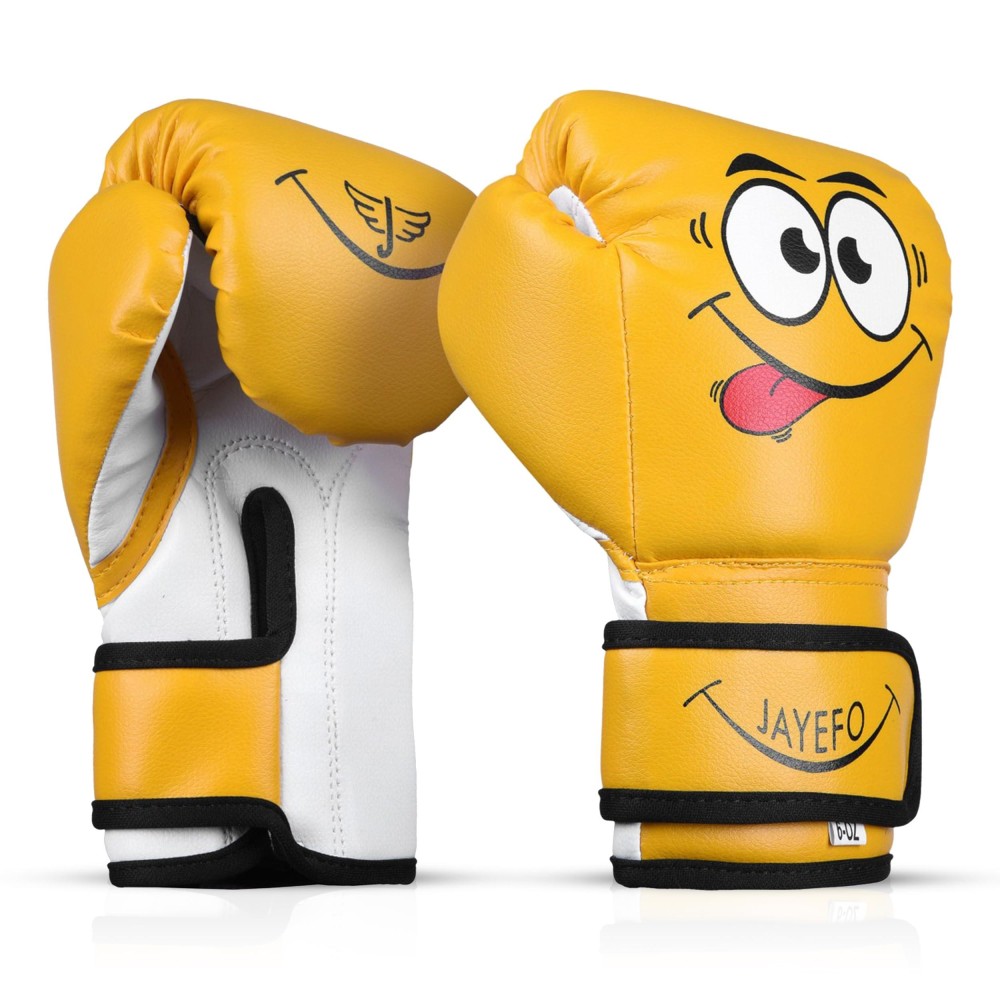 Jayefo Boxing Gloves For Kids & Children - Youth Boxing Gloves For Boxing, Kick Boxing, Muay Thai And Mma - Beginners Heavy Bag Gloves For Heavy Boxing Punching Bag - 6 Oz - Yellow